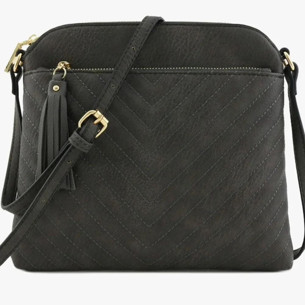 Chevron Quilted Medium Crossbody Bag - Picture 1 of 7